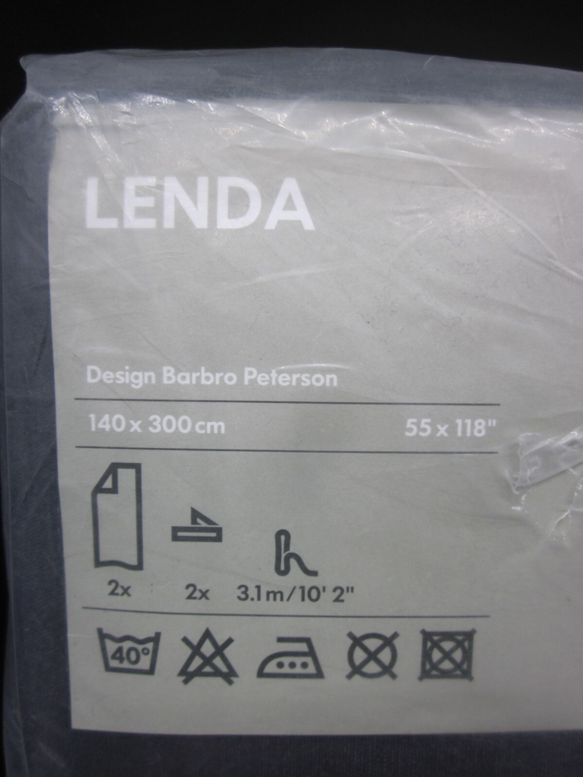 IKEA LENDA Curtains Dark Gray 140 x 300 cm 55 x 118″ # 700.582.38 NEW