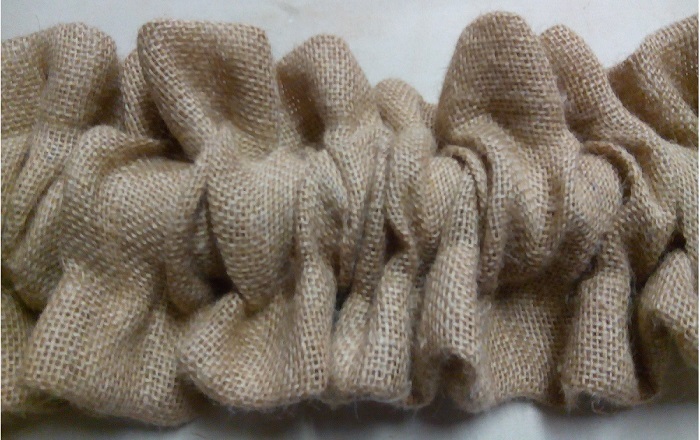 Burlap Fabric Sand Taupe Sleeve Ruffle Top Bottom Rod Pocket Window Valance