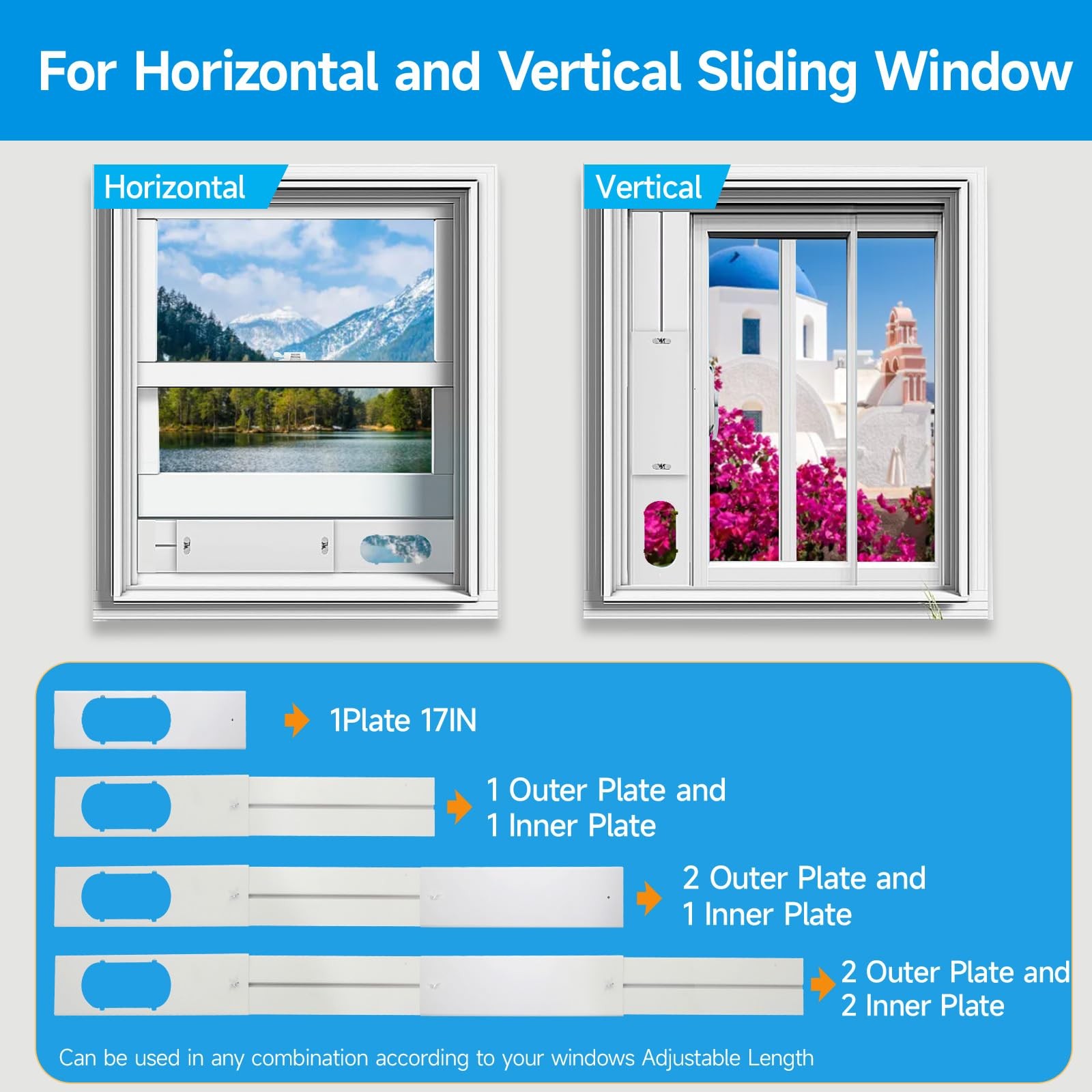 BAFOLLGY Window Dryer Vent Kit, Fit for Sliding Windows,for 4”/5”/6” Gray