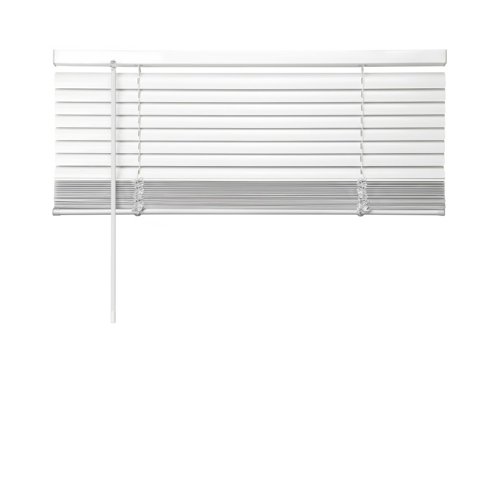 Cordless 1″ Light Filtering Vinyl Mini Blinds, White, 27″ x 60″
