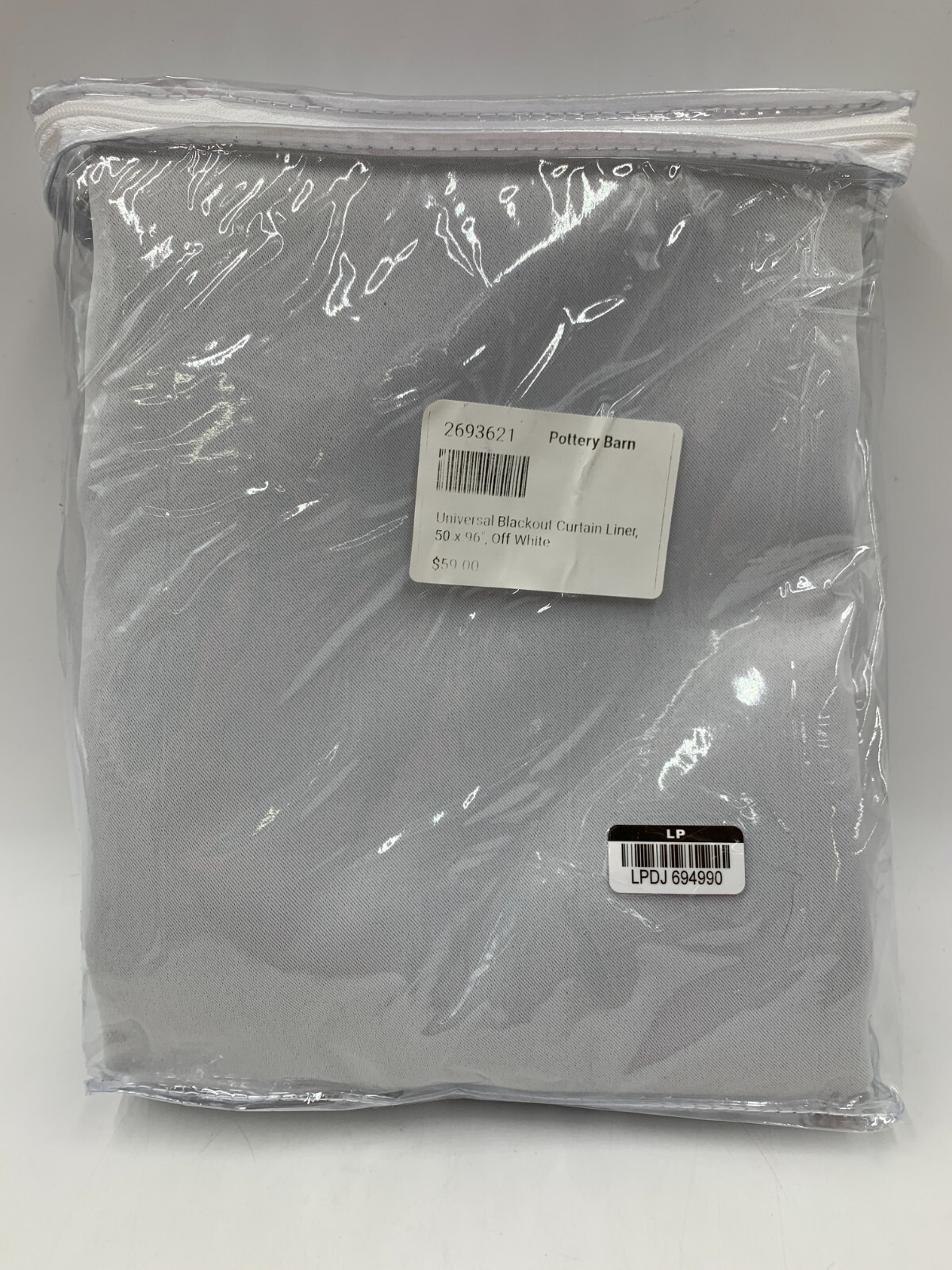 Pottery Barn Universal Blackout Curtain Liner Off White 50 x 96″ #N135
