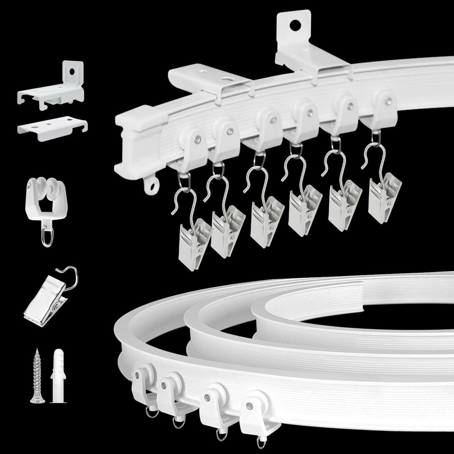 16.4Ft Flexible & Bendable Ceiling Curtain Track ,Wall Mount Curved Curtain 2023