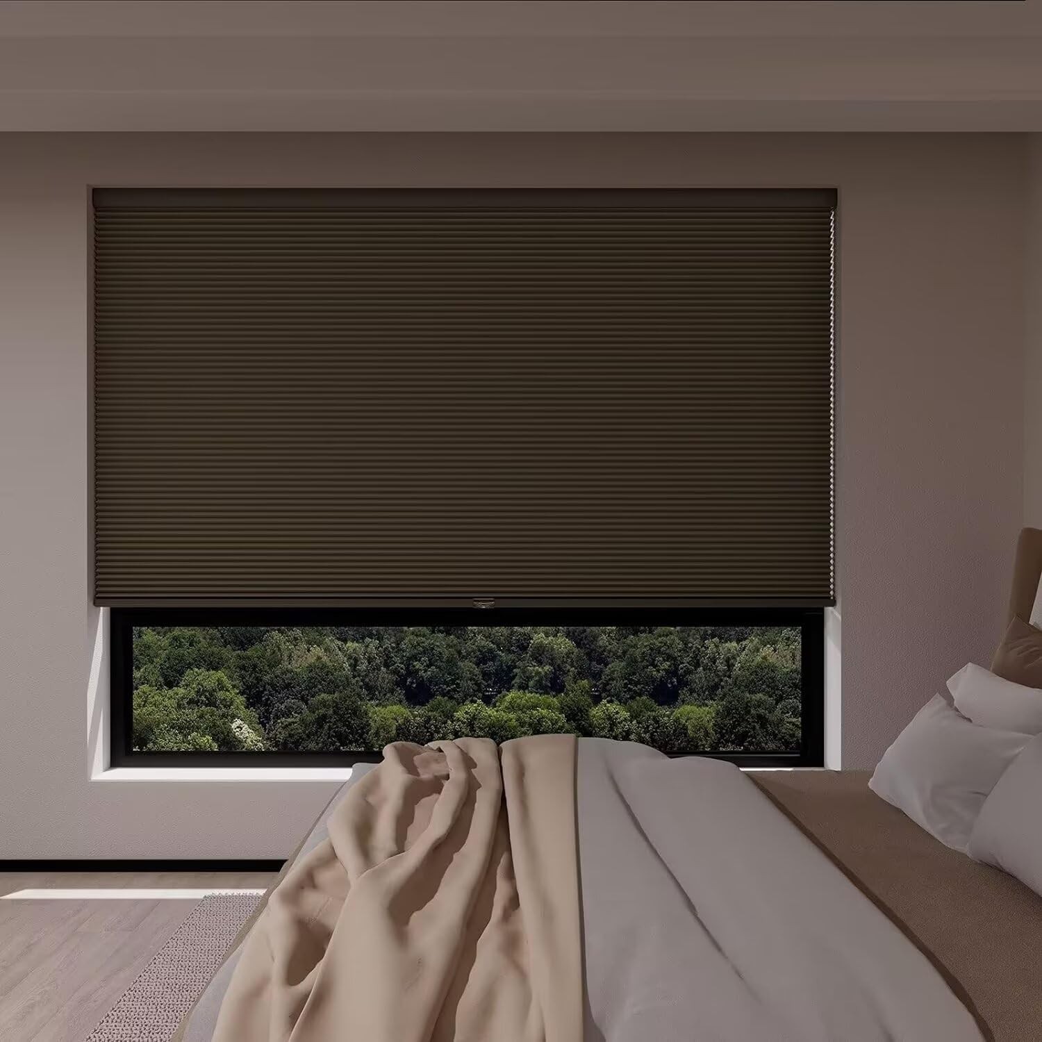 Cordless Blackout Window Blinds & Shades Pull Down Room Darkening Window Shad…