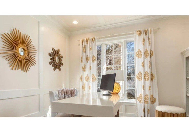 Ballard Designs Bingham Damask Drapes Set 2 Tuscan Gold 50x 84 Curtains