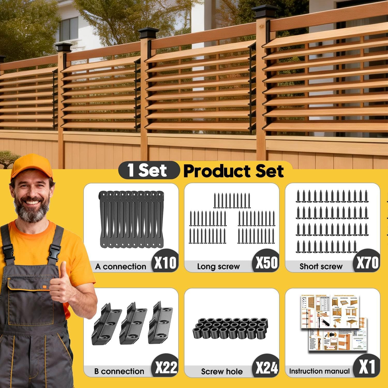 Louver Kit Metal,Heavy Duty Complete Set for Louver Shutters, Outdoor Blinds, De
