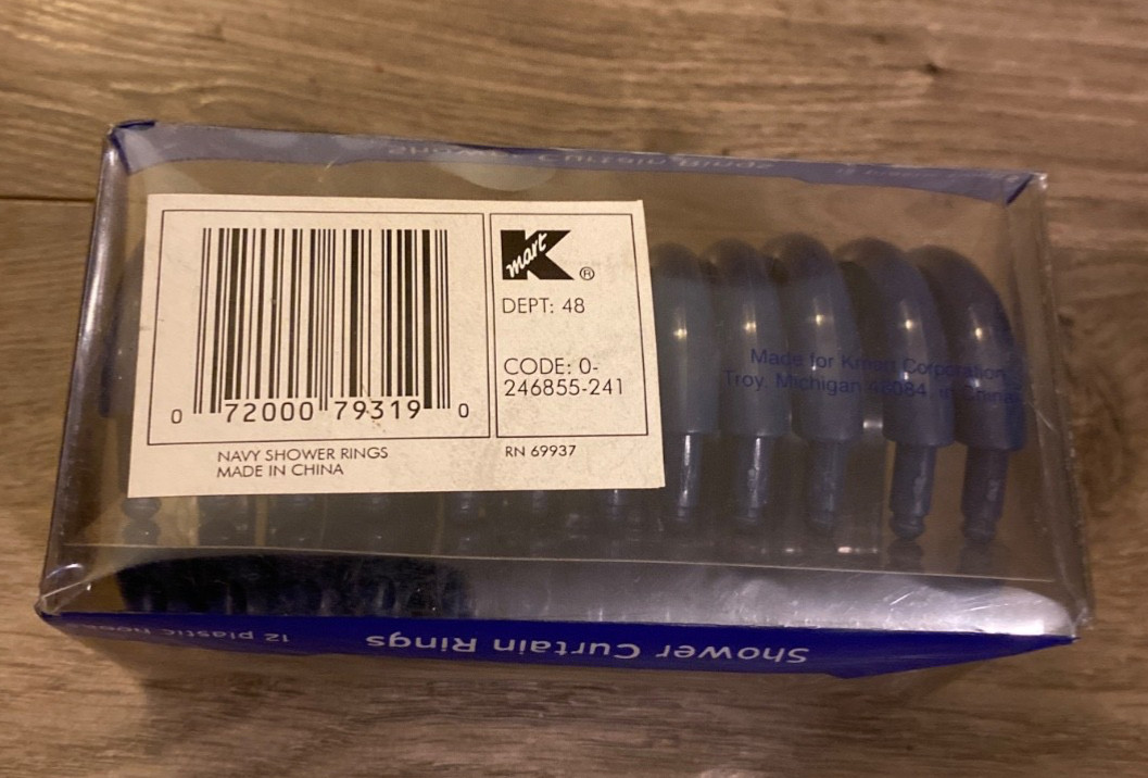 home essentials shower curtain rings blue plastic hooks Kmart new 12 Plastic