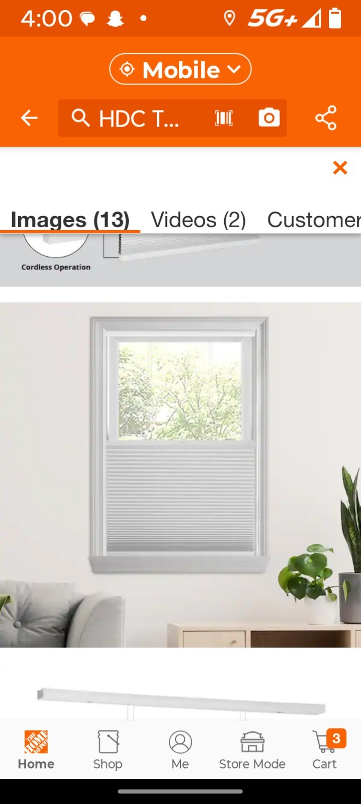 A pair of HDC TOP DOWN BOTTOM UP Cordless Cellular Blinds 23 1/2×48.