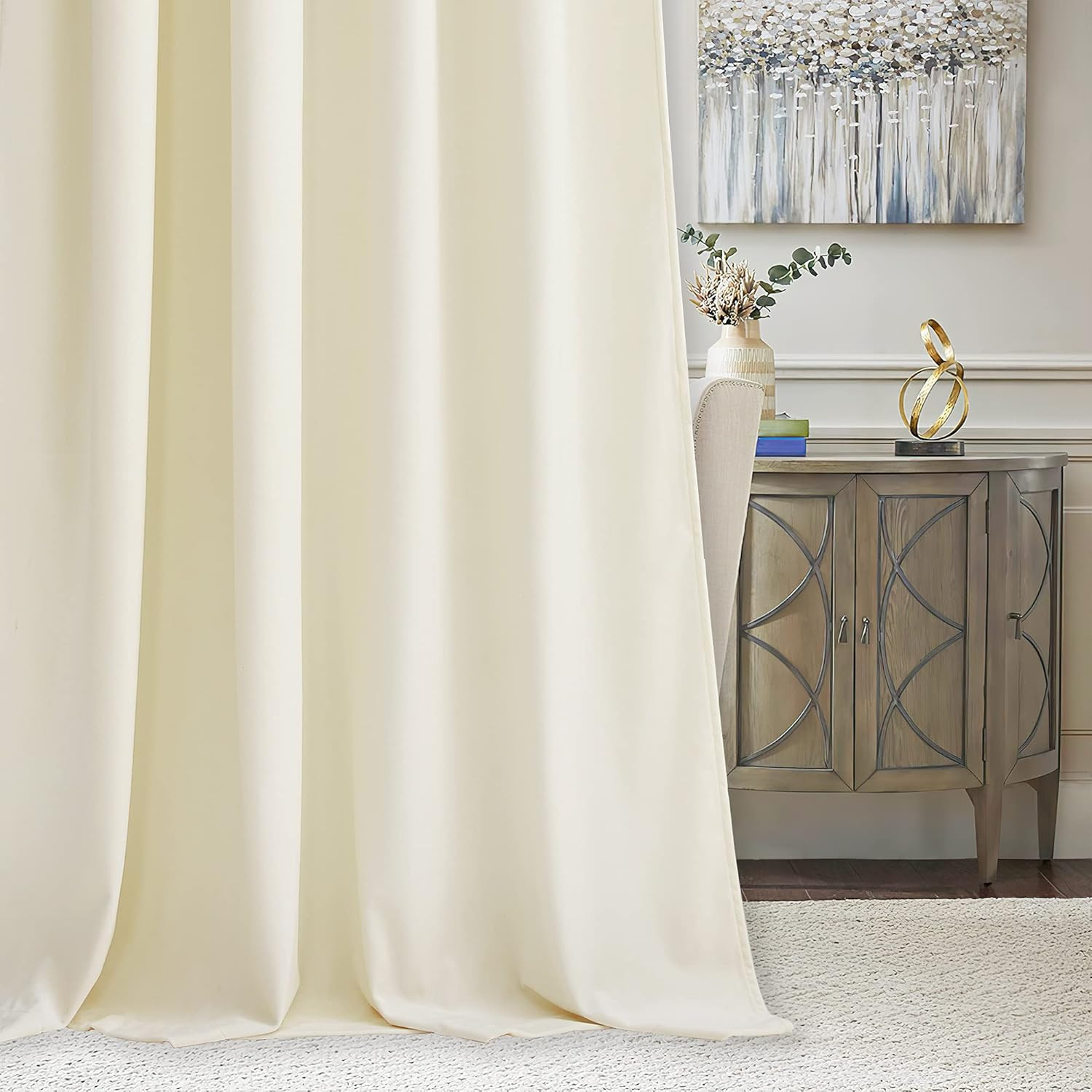Velvet Curtains 63 Inches Length, Back Tab & Rod Pocket Soft Fabric Curtains & D
