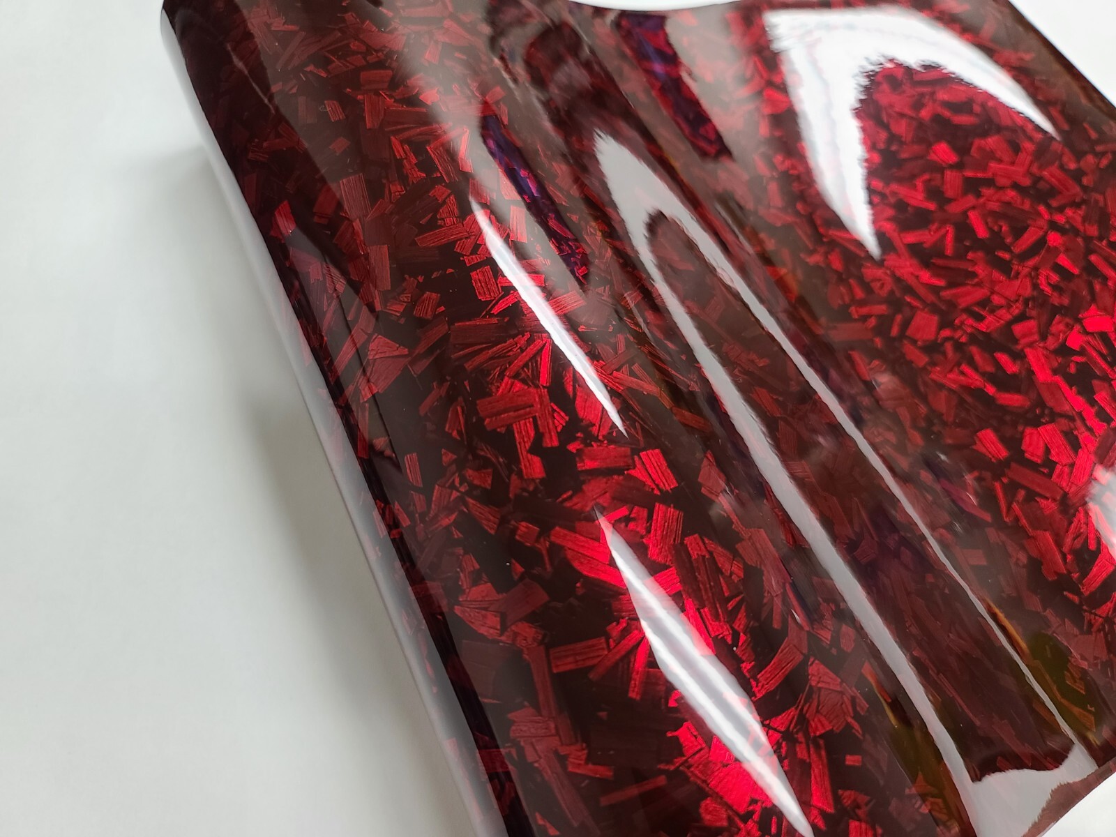 Gloss Matte Infused Forged Carbon Fiber Black Red Vinyl Car Wrap Sticker Decal