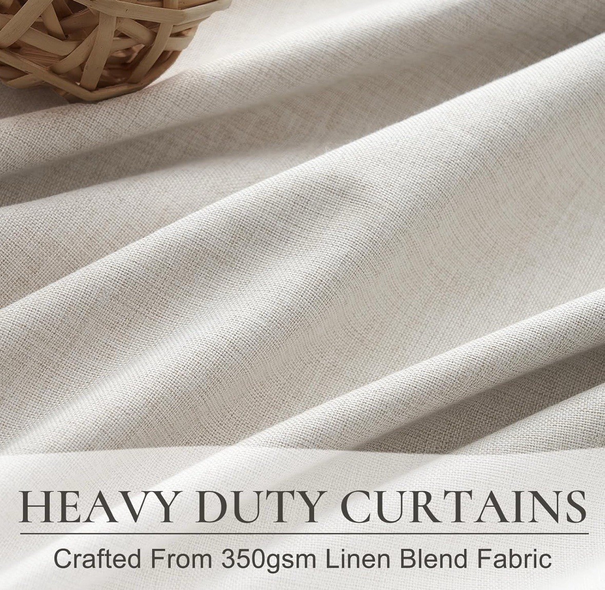 Extra Wide 60×102 Thick Linen Blend Blackout Curtains