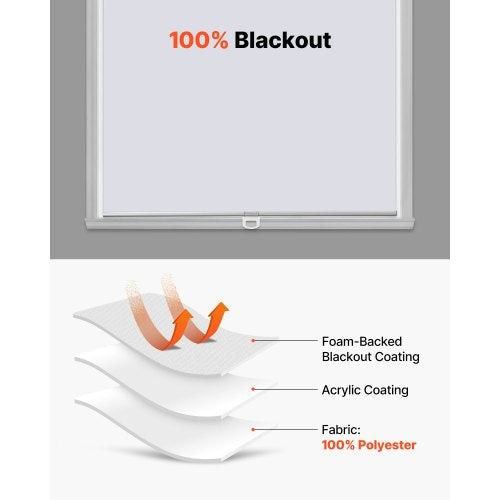 Cordless Roller Shades 34 x 72 in Pull Down Blackout Blinds for Windows