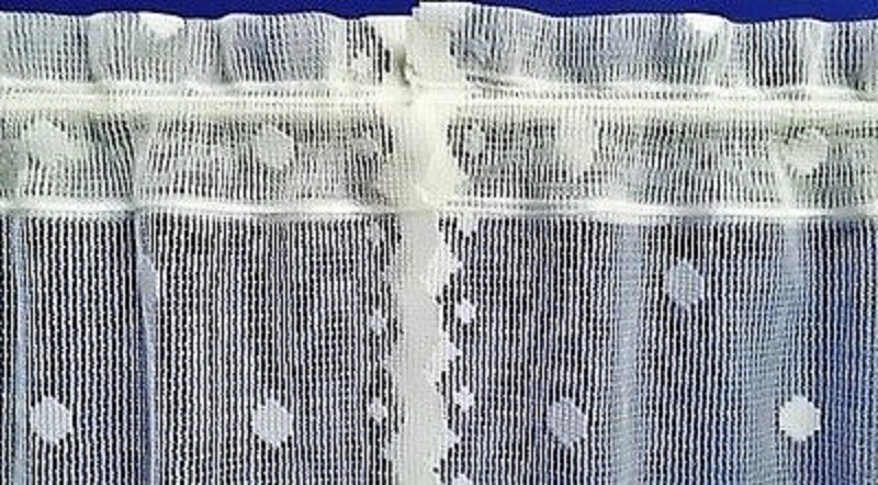 White Heritage Lace Window Swag Pair Swiss Dots 56″ x 28″ Kitchen Bedroom