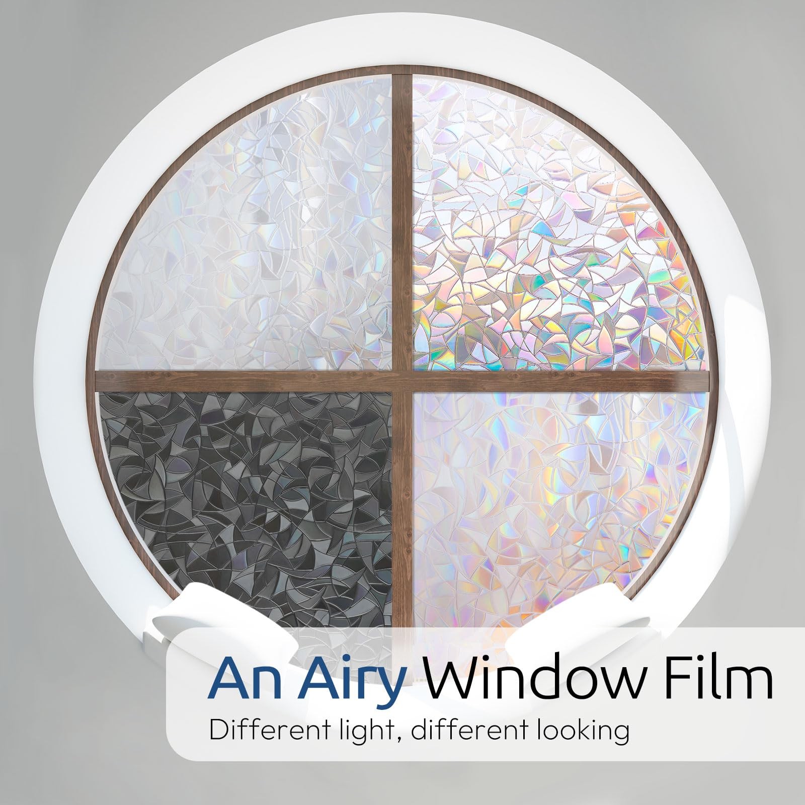 rabbitgoo Window Privacy Film Rainbow Decorative 17.5″ x 78.7″, Clear