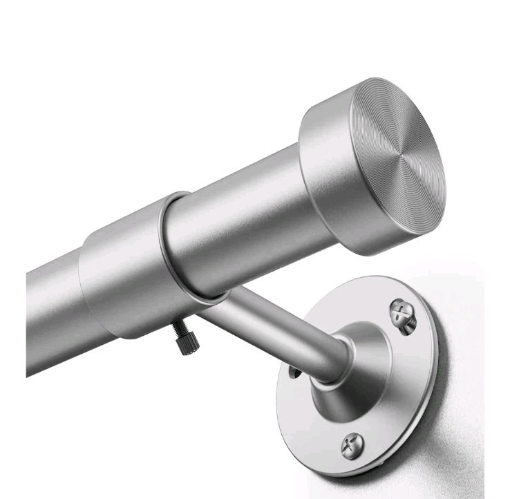 Heavy Duty Adjustable Curtain Rod 32-150 Inch, Silver, Wall Or Ceiling Mount