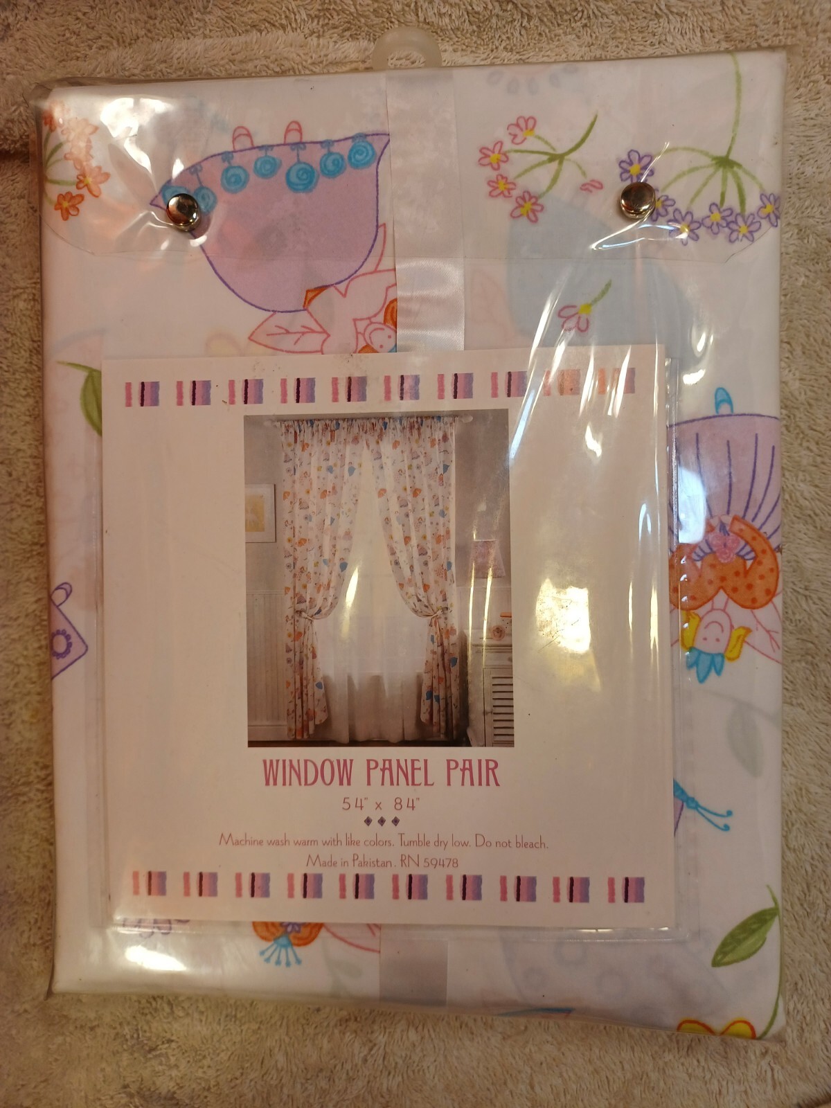 “Princesses” Castle Window Curtain Panel Pair 100% Combed Cotton