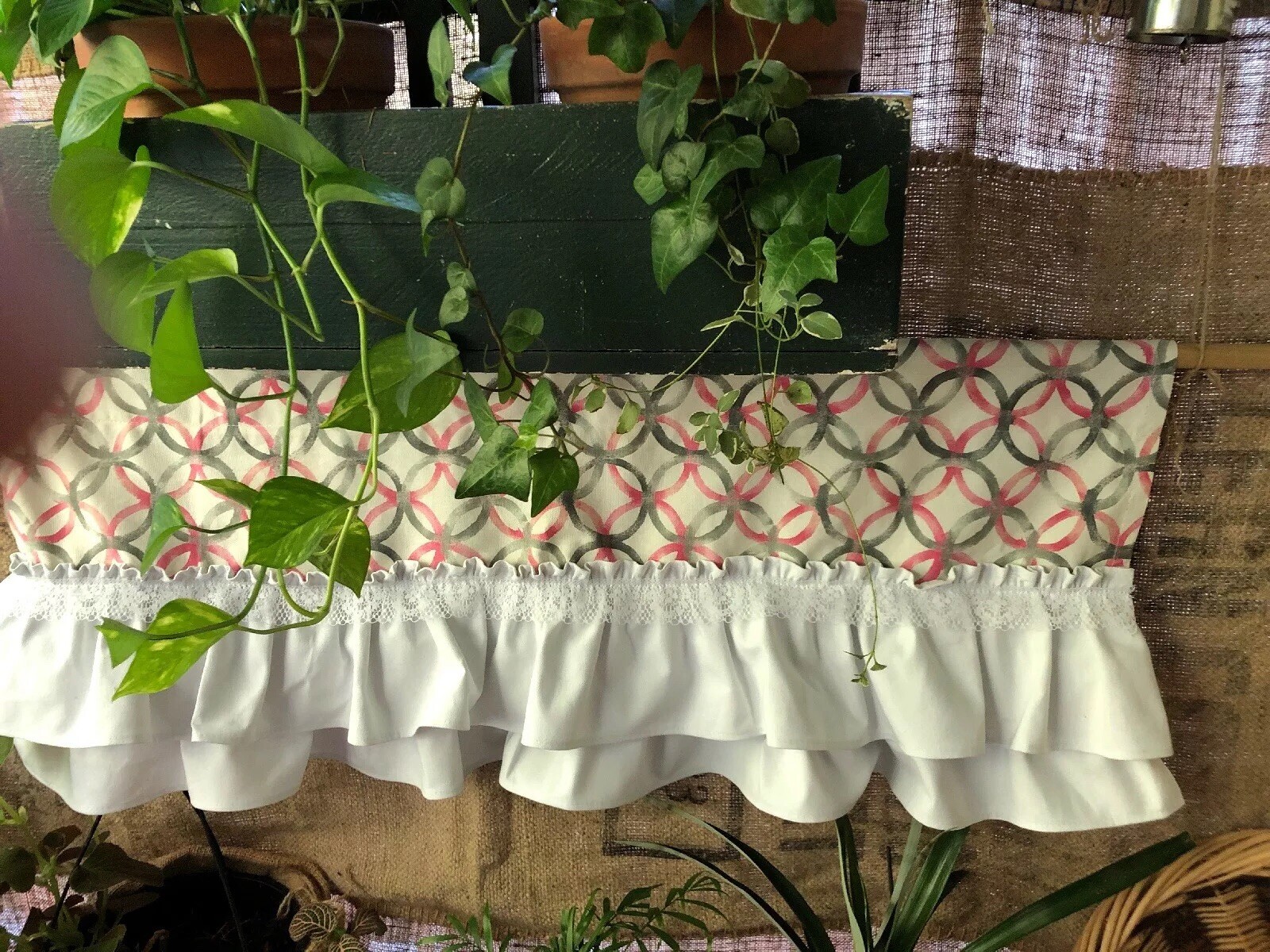 White/Pink/ Grey Valance/Curtain