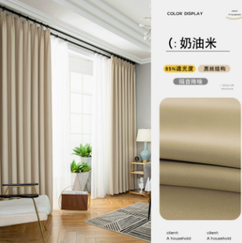 Cream Herringbone Blackout Luxury Curtains Room High Quality Thed Cotton Linen