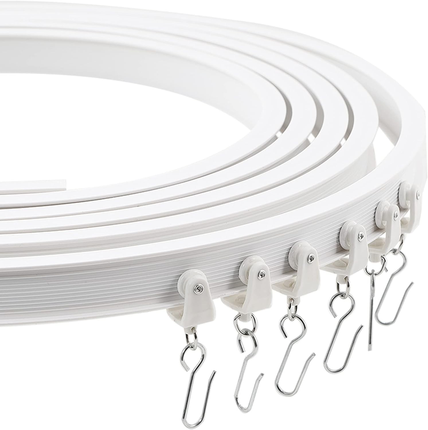 Customizable Ceiling Curtain Track, Smooth Gliding for Shower or Room Dividers