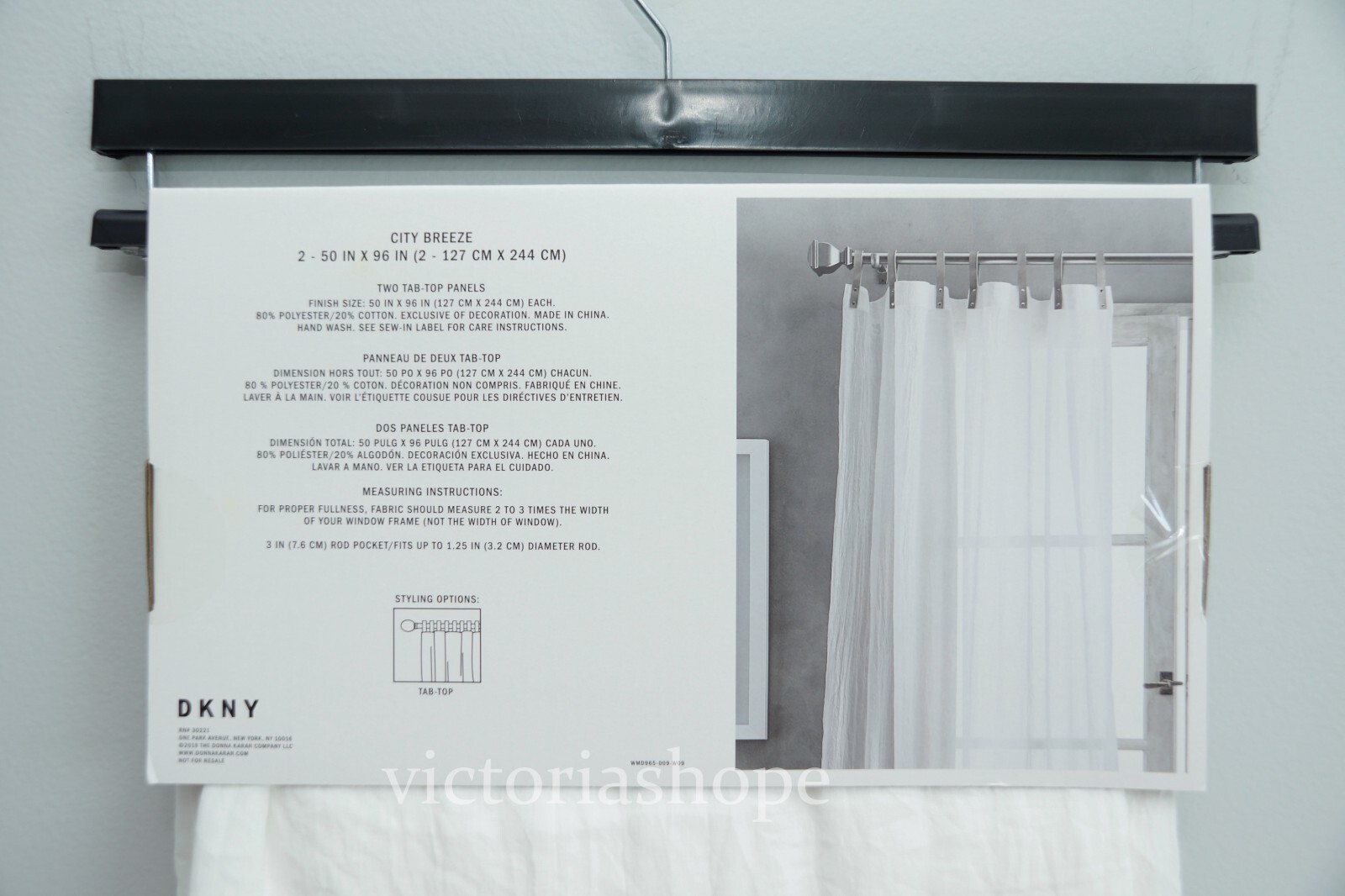 NEW DKNY 2 Panels Window Curtain Drapes ~City Breeze Sheer~Cream White~ 50×96