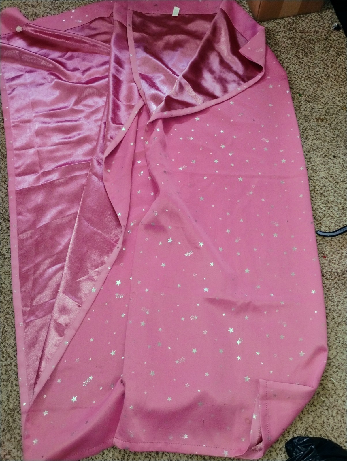 Curtains set of 2 pink with stars