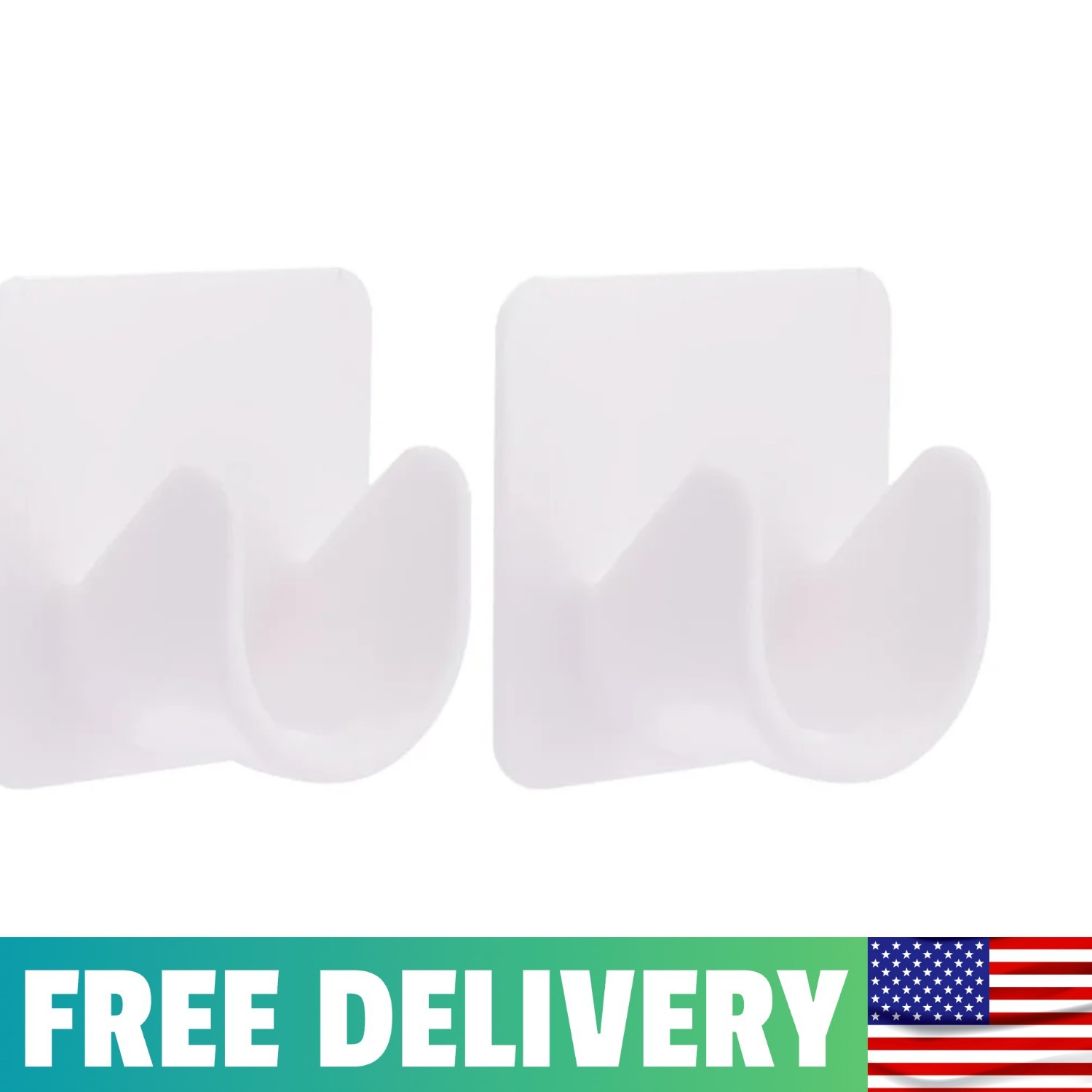Adjustable Self Adhesive Curtain Rod Hooks for Shower Curtain Rail Holder White
