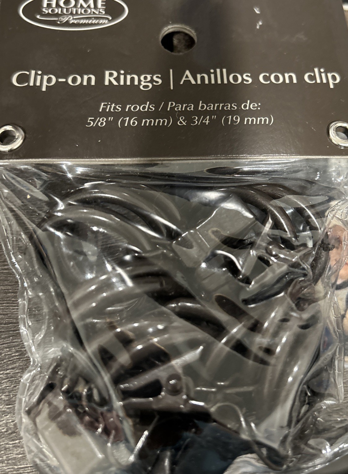 Curtain Clip-On Rings (5/8″ & 3/4″) – New 14 Pieces Home Furnishings Brown