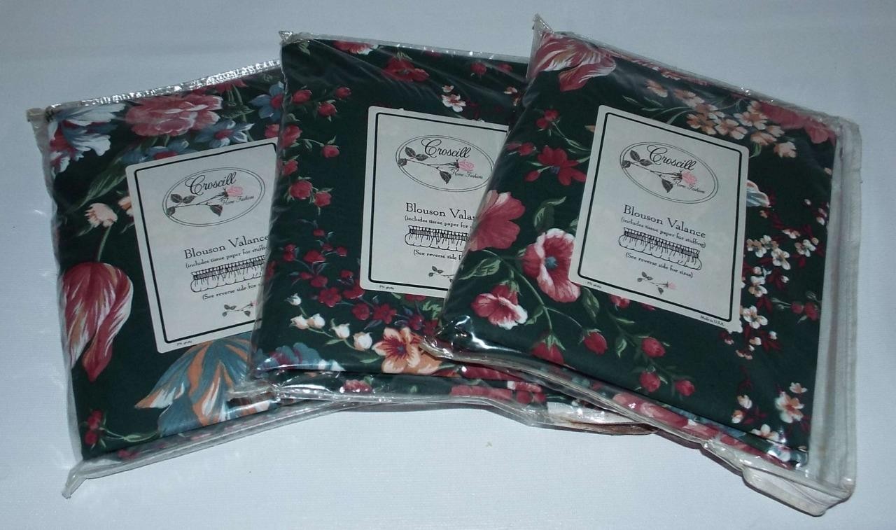3 NOS NEW 80’s Croscill Blouson Window Valance GRANADA 88″ x 15″ Deep Floral