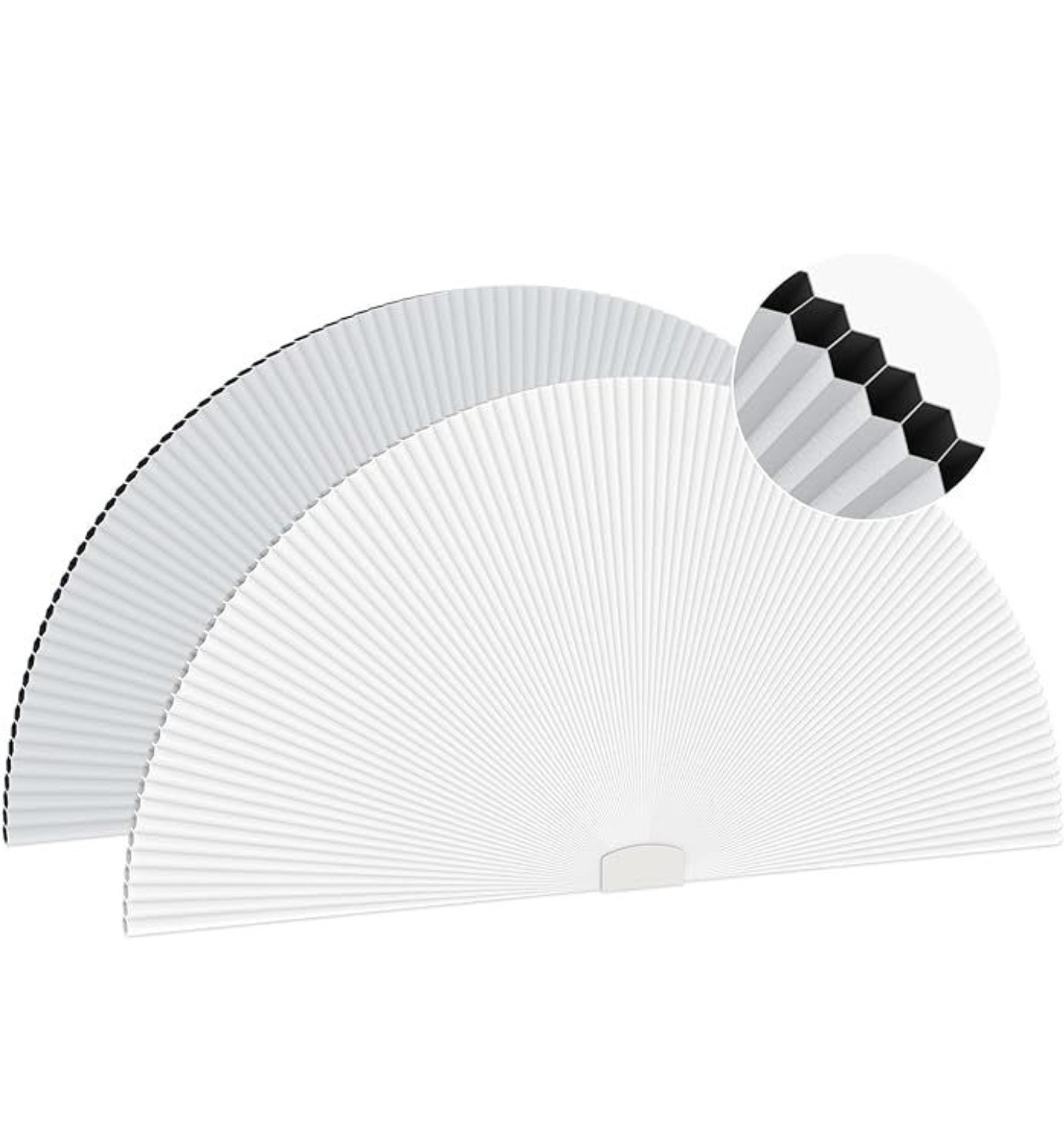 Arch Window Blackout Cellular Shade Blinds, Cordless, No Drill – White 36″x72″