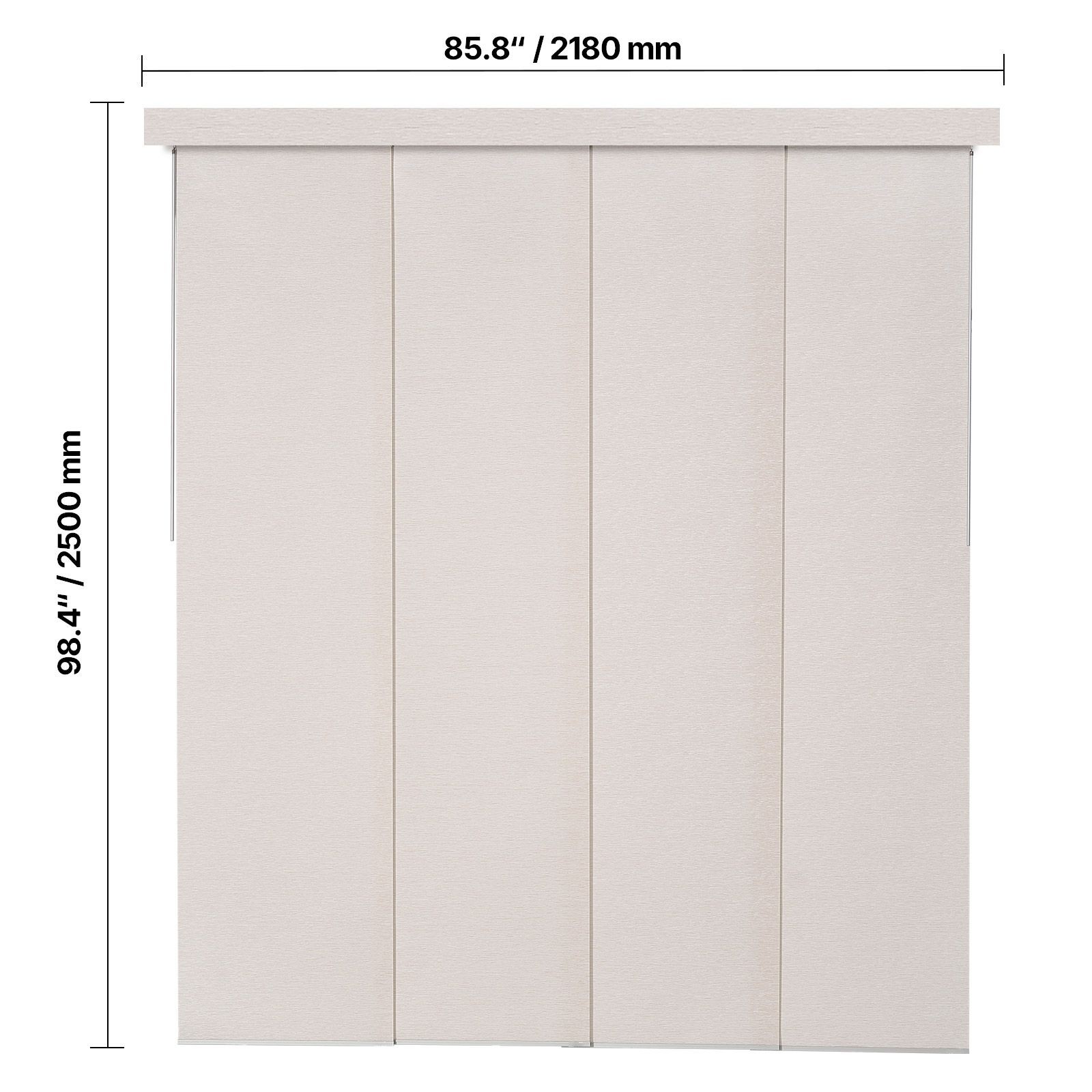 45.8-86in Extendable Vertical Panel Blinds Trim 96in for Sliding Doors