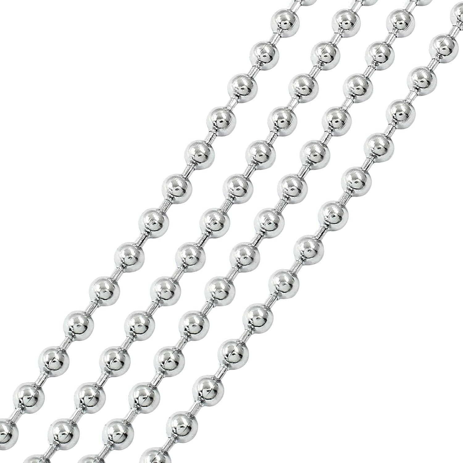 10 Feet Stainless Steel Ball Chain, 4.5mm Beaded Pull Chain Extension Dog Tag Ch