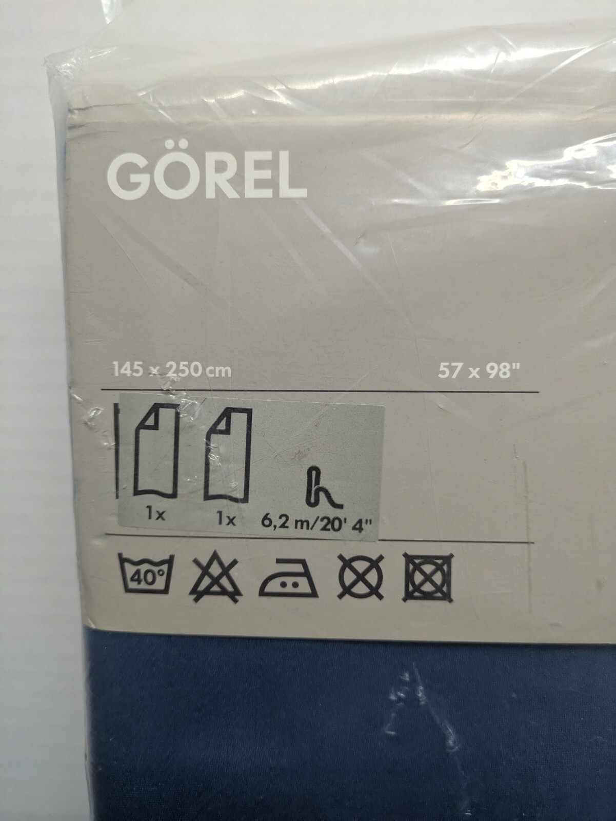 IKEA GOREL Adjustable Rod Pocket Drapery Panels 57″ x 98″ Blue Curtains Set NEW
