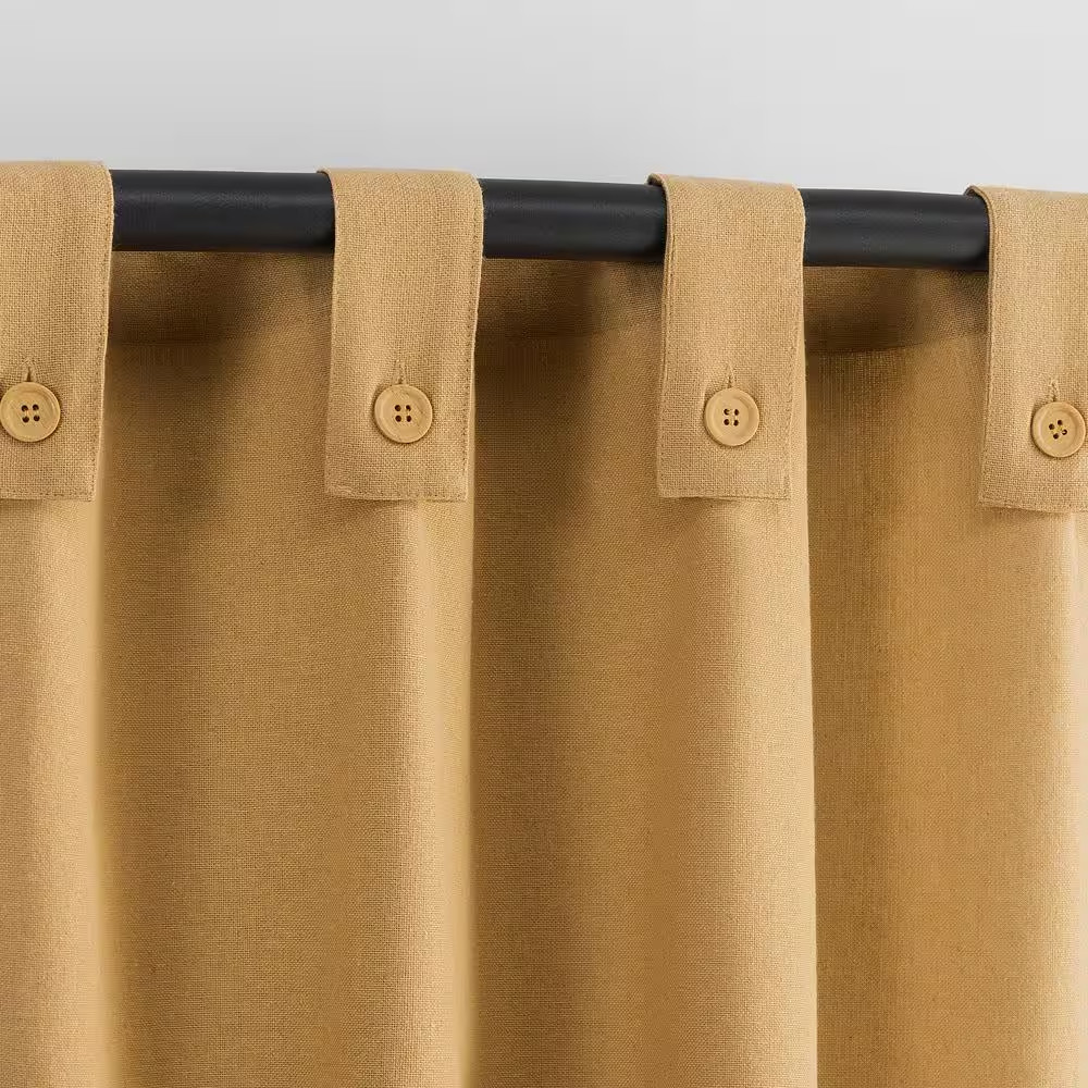 Boulder Button Tab Camel Cotton Blend 40 In. W X 84 In. L Tab Top Light Filterin
