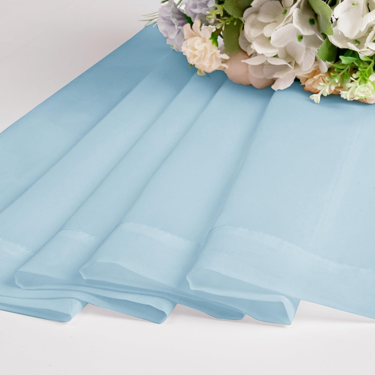 Sheer Curtains 72 Inch Length 2 Panels, Light 42″W x 72″L (Pack of 2) Sky Blue