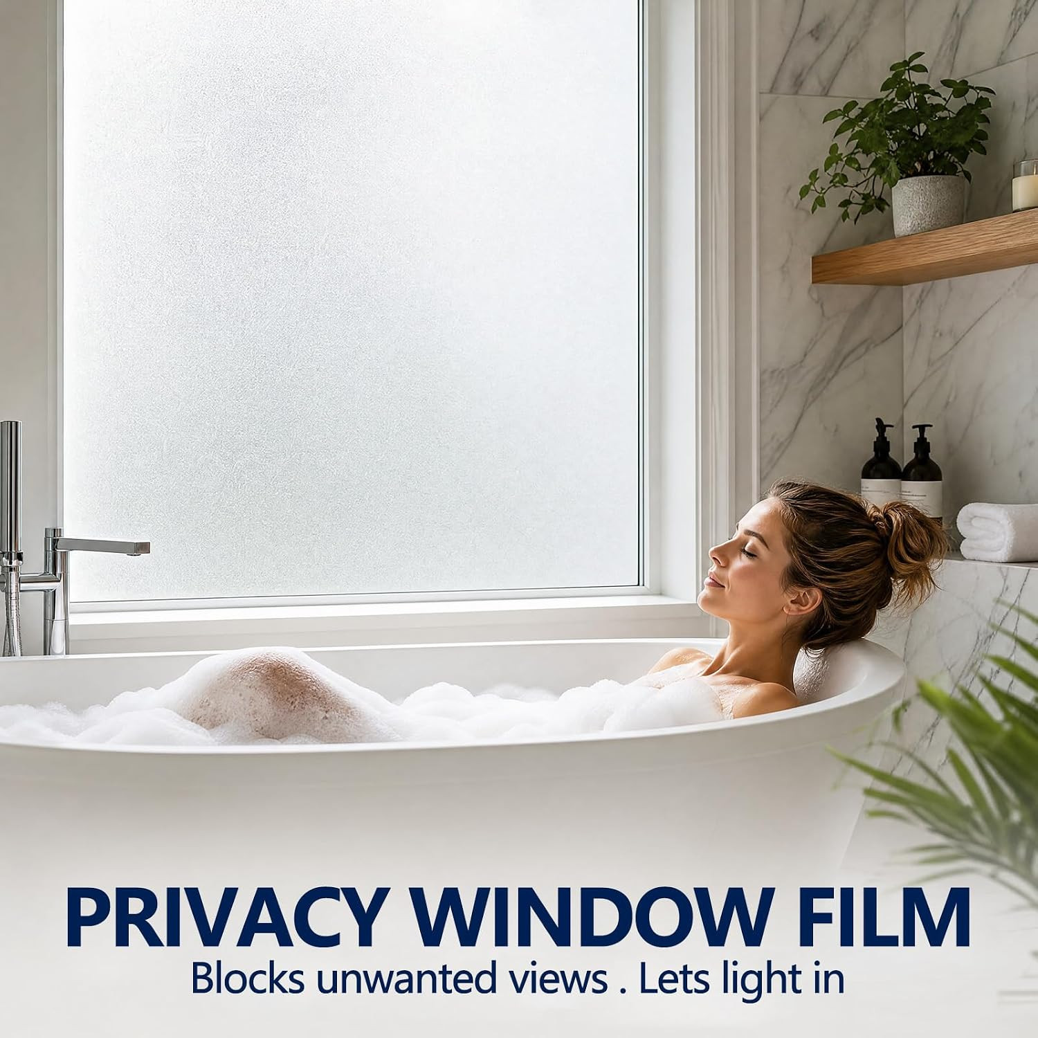 Frosted Window Privacy Film Static Cling Glass Film 17.5″ X 6.5′ | No