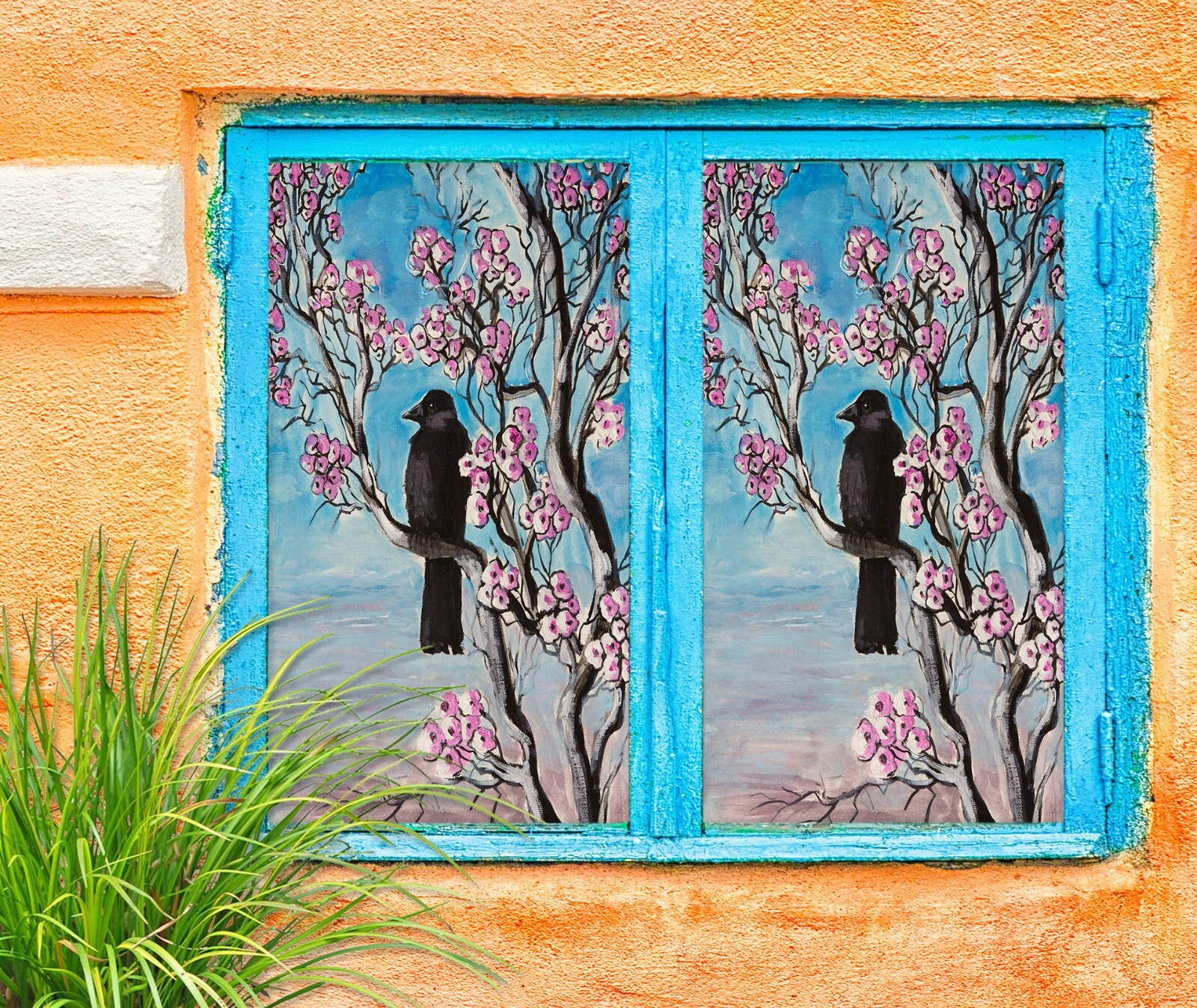 3D Flower Bird A391 Window Film Print Sticker Cling Stained Glass UV Sinsin