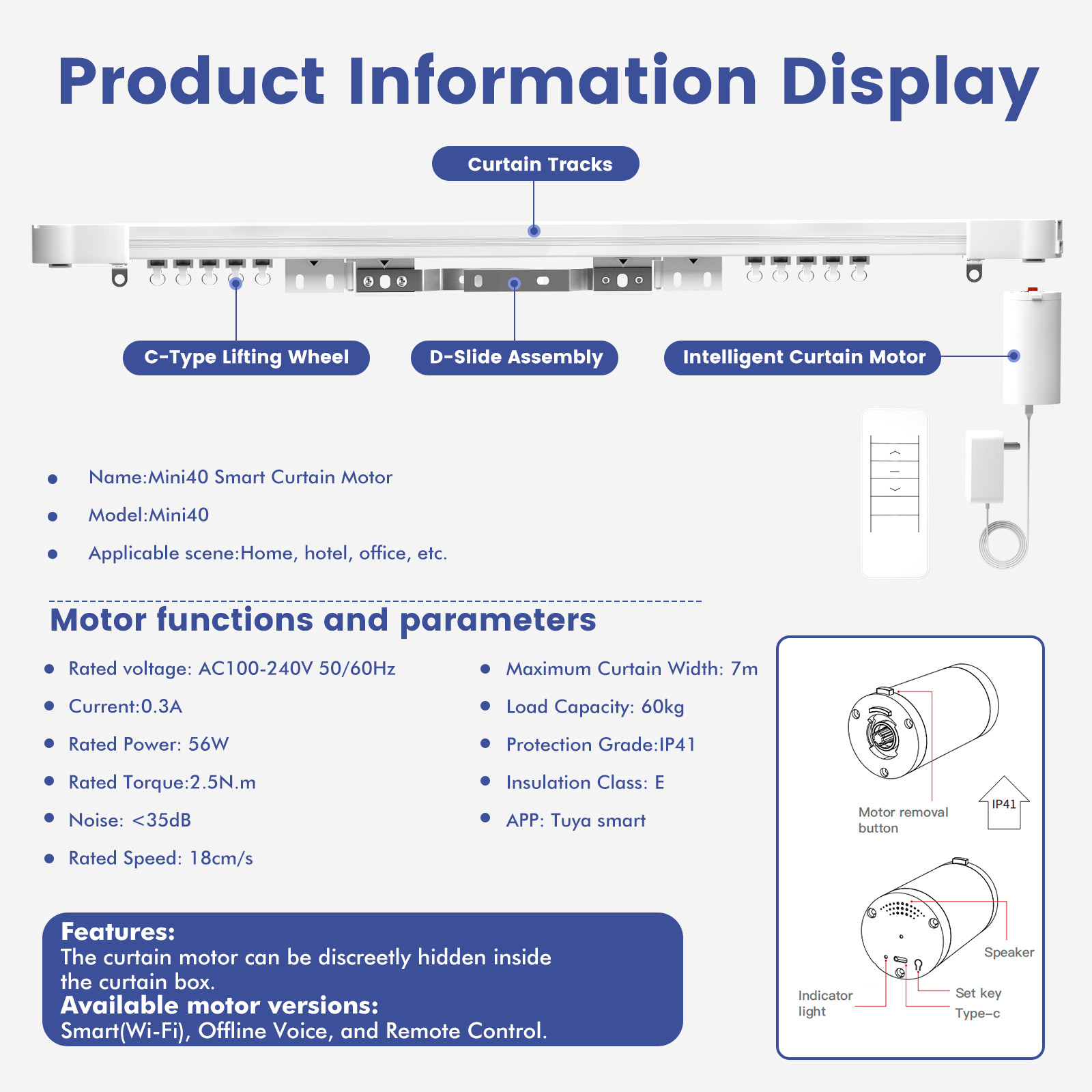 DIY Wifi Smart Automatic Curtain Motor System,Compatible with Smart Phone APP