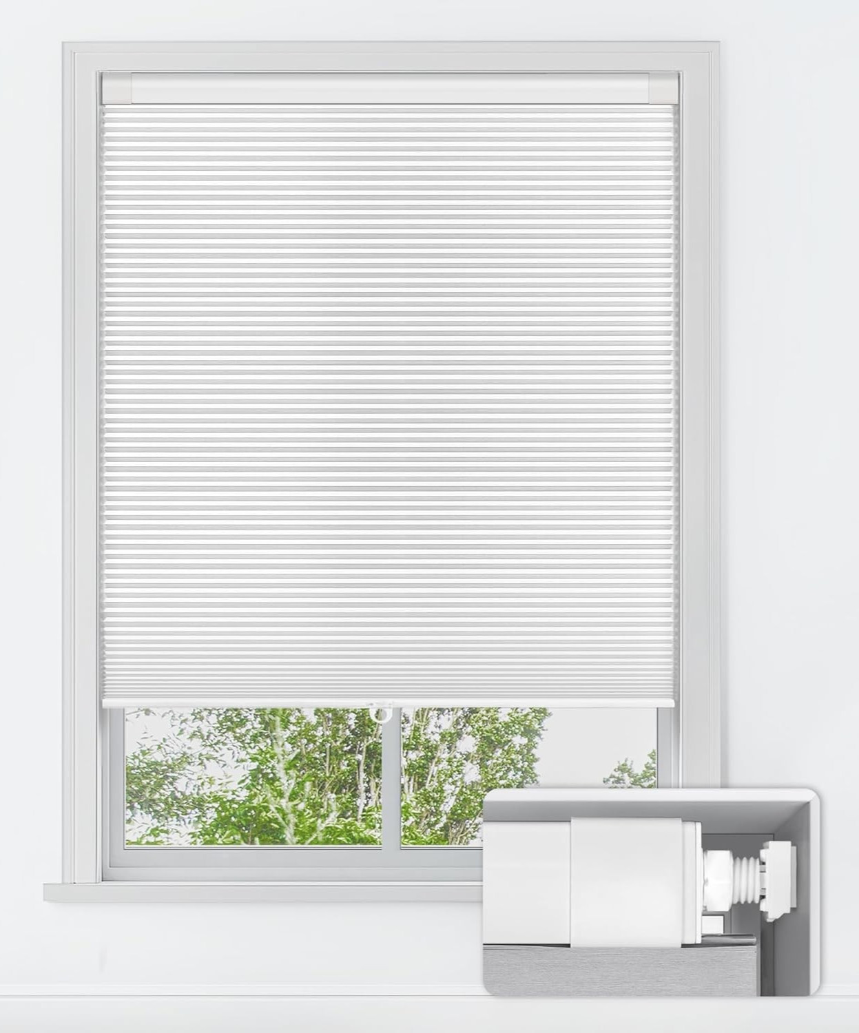 20.5″ x 72″ Cordless Cellular Blackout Shades Light Blocking No Drill / Tools