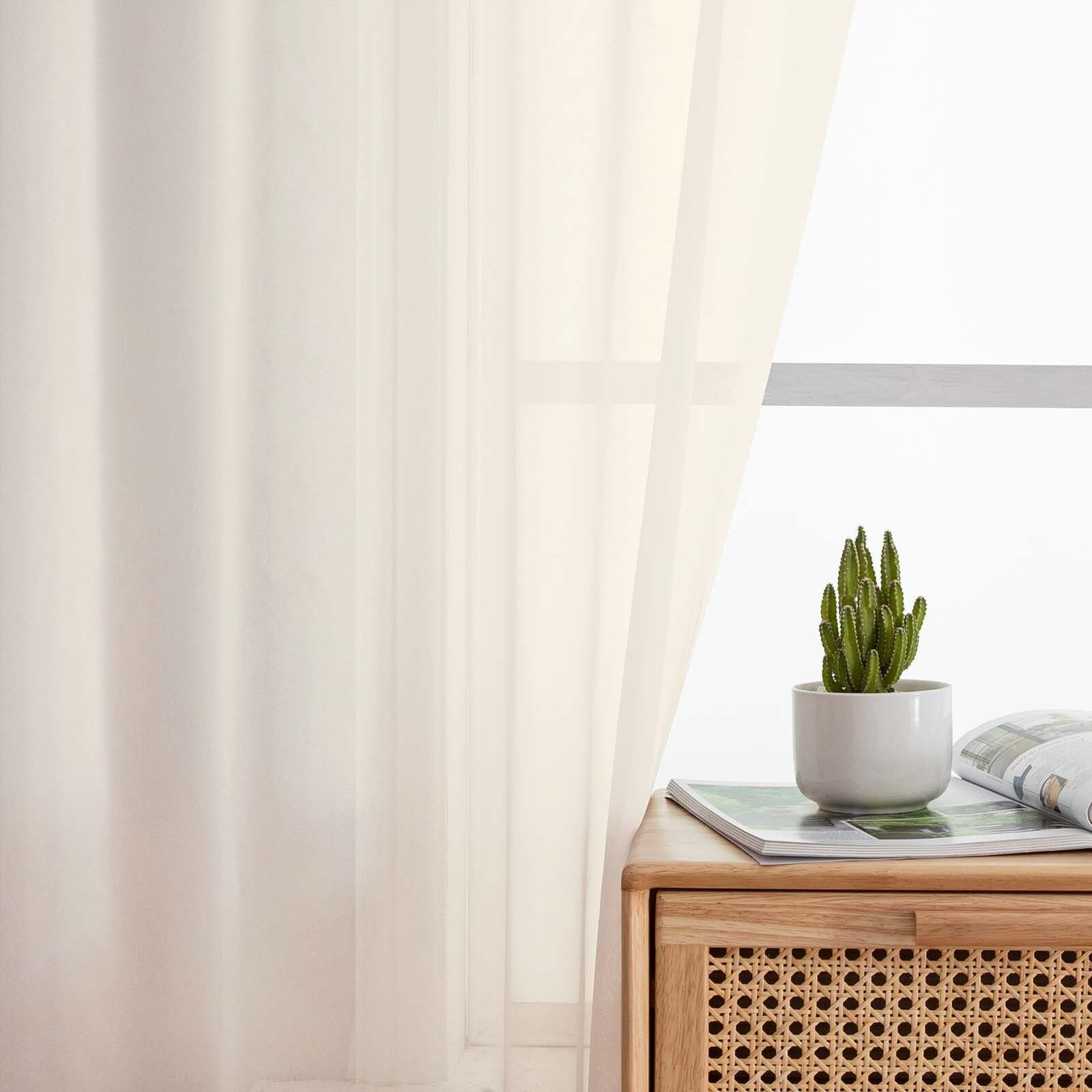 Cafe Curtains 36 Inch Length Tier 2 Pieces, 42″W x 36″L (Pack of 2) White