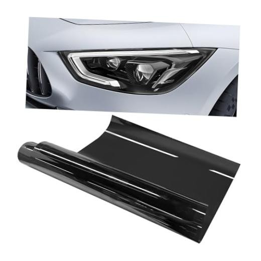 12″ x 48″ Car Light Tint Film, Self Adhesive Taillight Wrap Film Cuttable Black