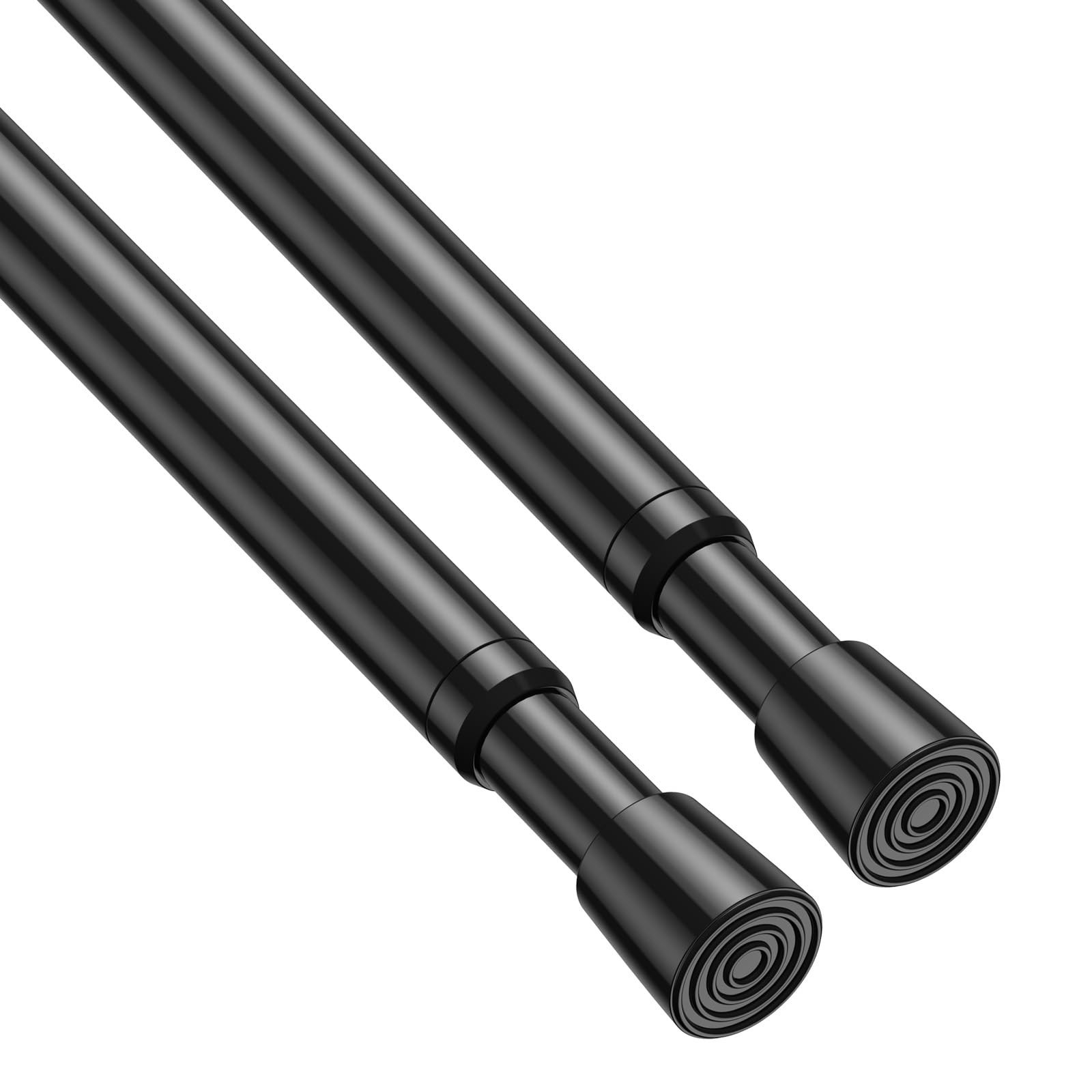 2 Pack Spring Tension Rods 33-59 Inches, 5/8 Inch Diameter Black No Drill Spr…