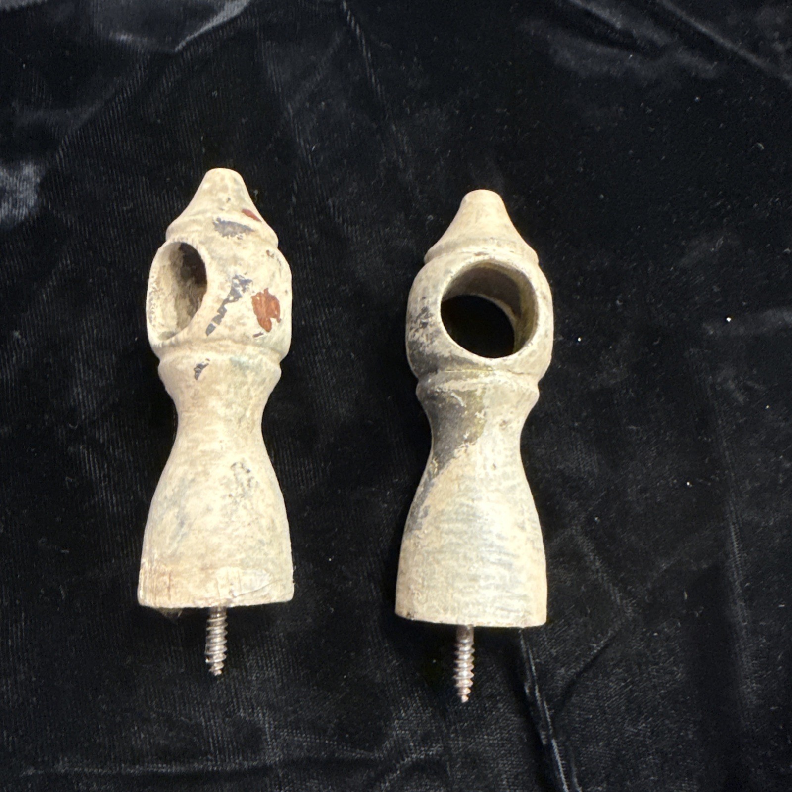 Vintage Wooden Curtain Rod Brackets – 3/4″ Pole Holders Wall Mounted – Draperies