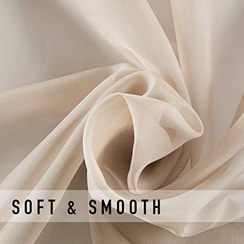 Sheer Curtains Extra Wide Beige Sheers Patio 37″W x 84″L (Pack of 1) *Beige