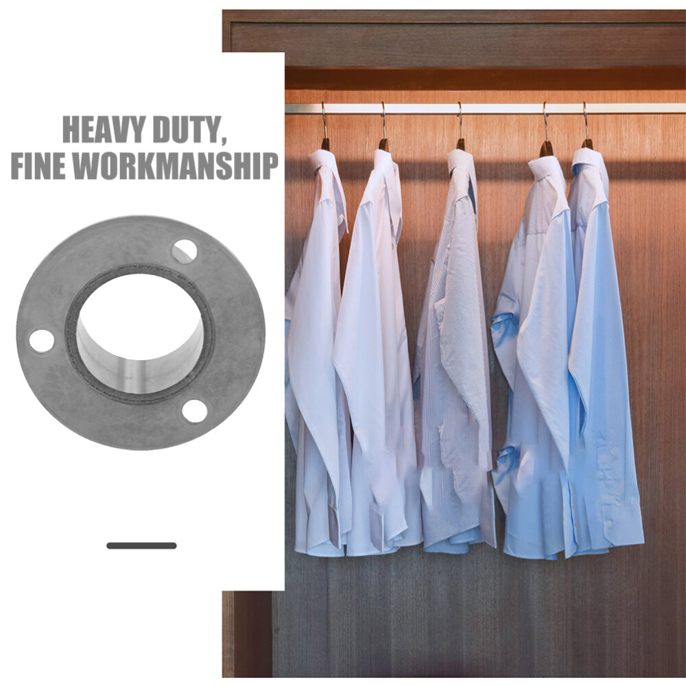 Stainless Steel Pole Flanges Shower Curtain Rod Holders Closet Rod Brackets