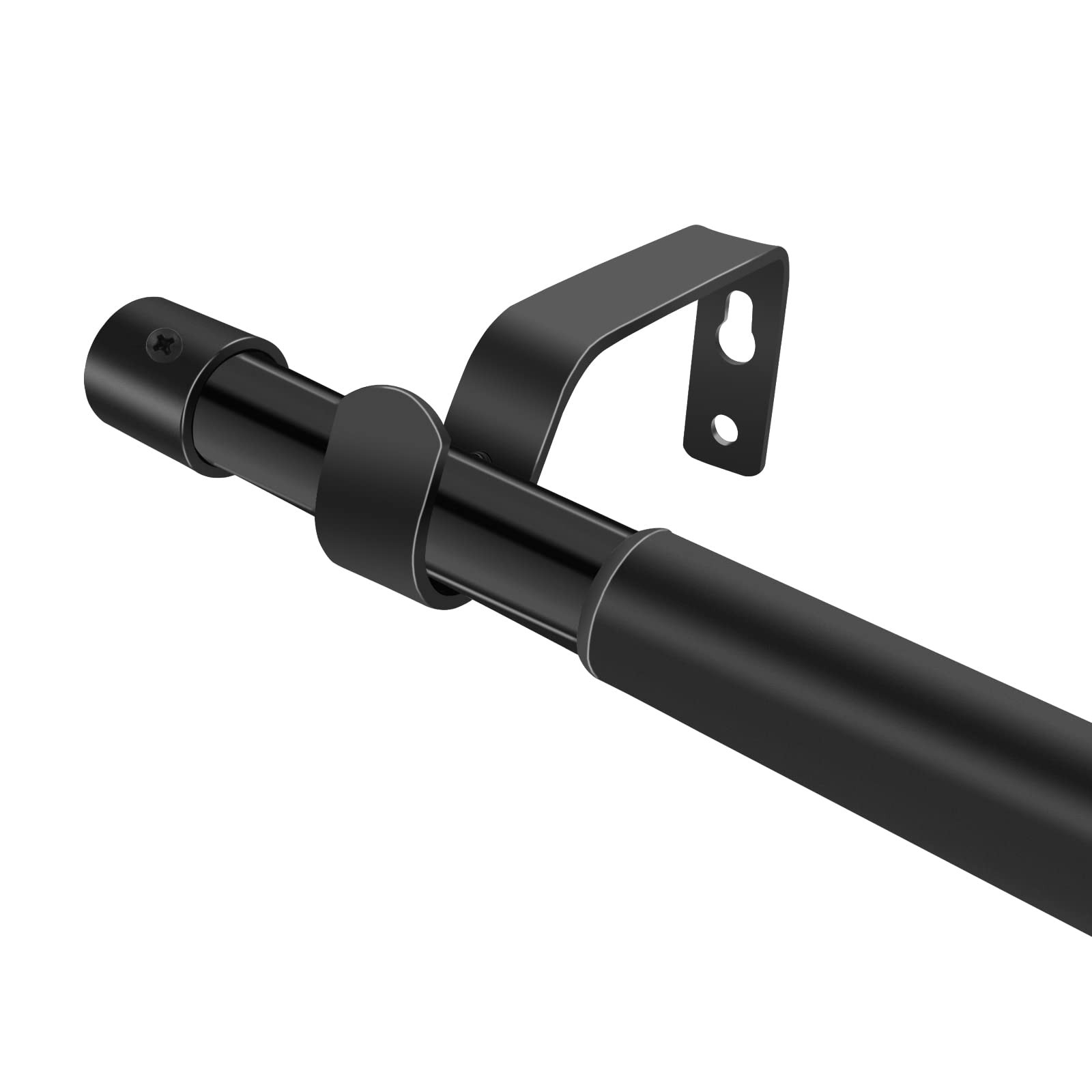 Adjustable Curtain Rod 66-95″ in Length, 3/4-Inch Black Curtain Pole for Windows