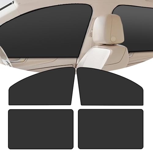 Car Side Window Glass Sunshade, 24.41″ x 18.9″ x 12.99″ Front Side 4 PCS Black
