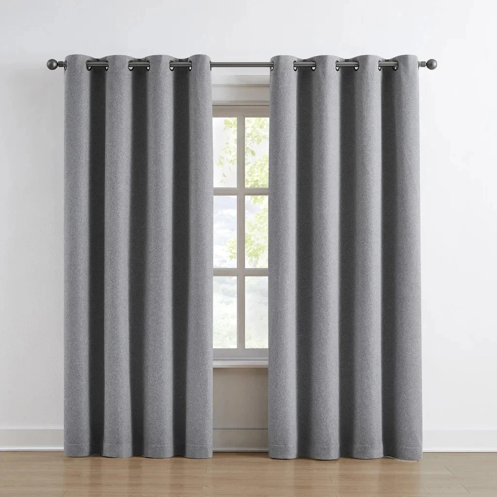 Piper Blackout Curtain 2 Pack Window Panels 52″ x 84″ In Each Gray