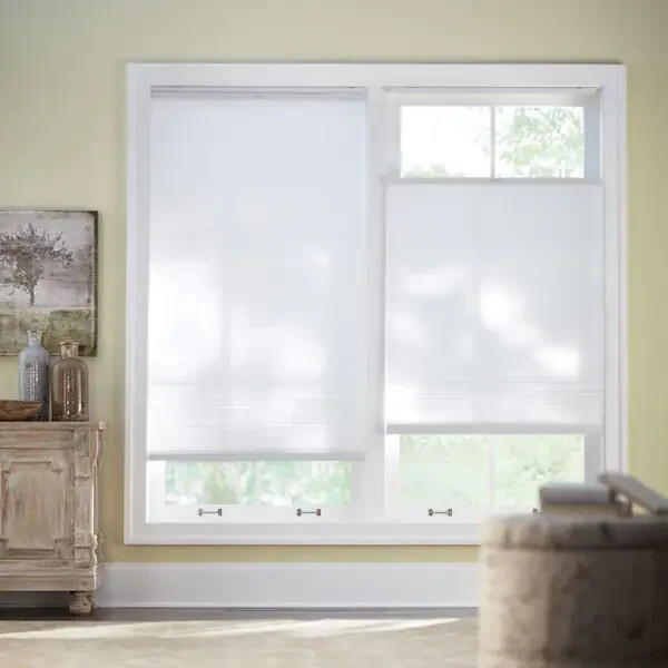 Custom Cut HDC Snow Drift 9/16 in. Top Down Bottom Up Cordless Cellular Shade