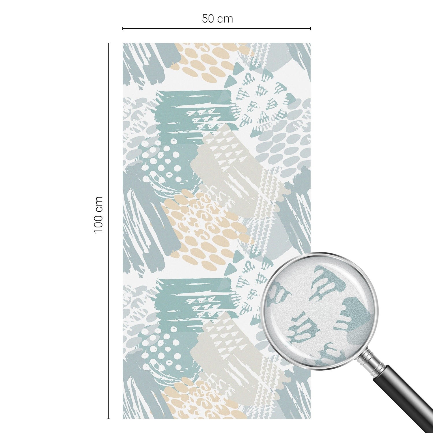 Frosted Glass Window Easy to Clean Surface Abstract Mosaic Art Beige