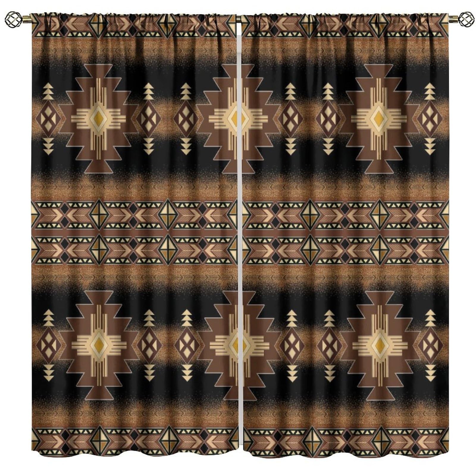Aztec Curtains Boho Style Native Tribes Navajo Pattern Native Abstract Painti…