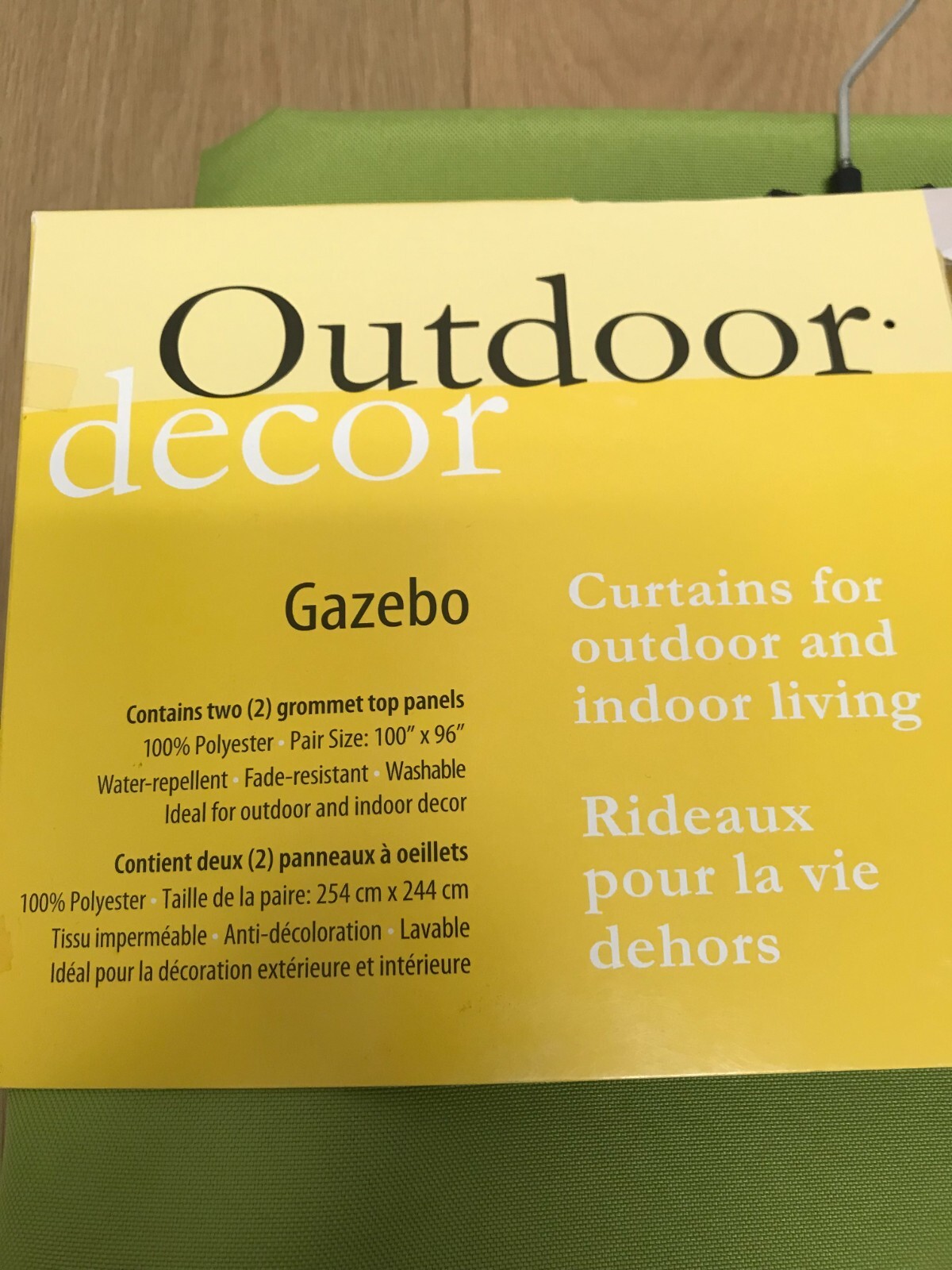 Pair of Outdoor Decor Gazebo Indoor Outdoor Curtian Panel 100 x 96 Green